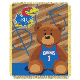 Kansas OFFICIAL Collegiate "Half Court" Baby Woven Jacquard Throw