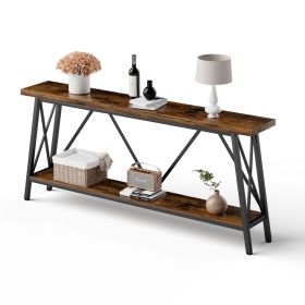 70.9 Inch Extra Long Sofa Table, Console Behind Sofa, Entryway Table with 2 Tier Storage Shelves for Hallways,Living Rooms,Foyers,Entryways