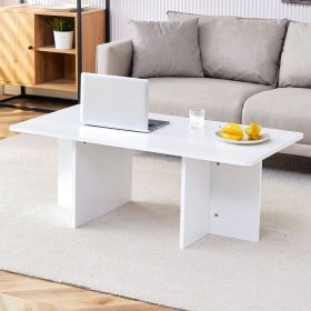 44.8 Inch White MDF Coffee Table - Modern Luxury