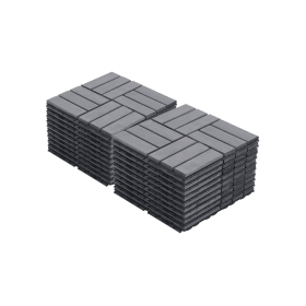 20 PCS Interlocking Deck Tiles Checker Pattern, 12" x 12" Square Light Gray Acacia Hardwood Outdoor Flooring for Patio, Bancony, Pool Side,...