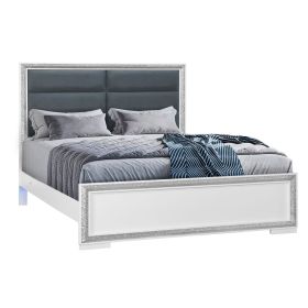 ANNIE SILVER QUEEN BED WITH LED