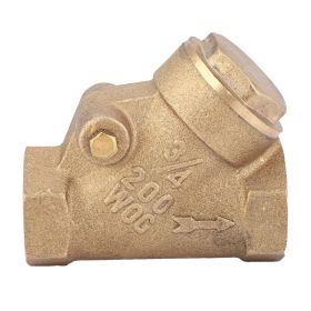 NPT 3/4in Thread Brass Check Valve Y Type One Way Check Valve 1.6Mpa for Water Gas (Option: as picture)