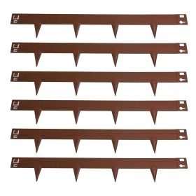 6 Pcs Steel Lawn Edging 100x13cm Flexible Bendable Landscape Edging Metal Garden Bed Border (Option: as picture)