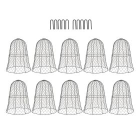 10 Packs Black Garden Chicken Wire Cloche Thickened Construction Plant Protector Cloche Cover (Option: as picture)