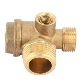3 Port Brass Air Compressor Male Threaded Check Valve Tube Connector Tool (Option: as picture)