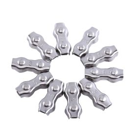 10Pcs M3 Duplex Clips Stainless Steel Wire Cable Rope Grips Clamps Caliper (Option: as picture)