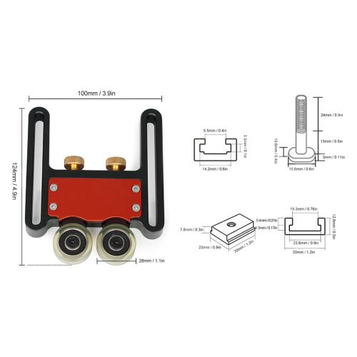 Table Saw Stock Roller Woodworking Double Wheel Sliding Feeding Guide Roller Feather Board Auxiliary Tool