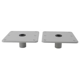 2PCS Boat Seat Bases Aluminium Alloy 6 Screw Holes 3/4 Inch Pin Post Mounting Base for Marine Boat Swivel Seats (Option: as picture)