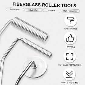 3Pcs Fiberglass Roller Tools Kit Fiberglass Bubble Paddle Tool Laminating Paint Roller Kit for Mold Resin Fiberglass Resin Tub Shower Bathtub FRP (Color: Black)