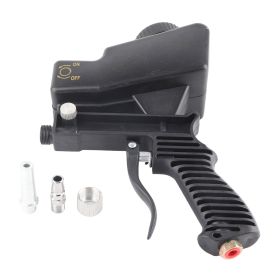 Sandblaster Sand Blaster Sandblasting Spray Gun Tool Set Kit for Spraying Cleaning Black (Color: Black)