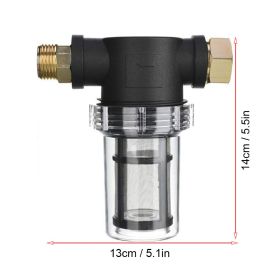 Garden Hose Filter for Pressure Washer Inlet Water Sediment Filter Attachment 100 Mesh and 40 Mesh Screen 2 Pcs O-Ring and 3 Pcs Filter Hose Wash (Color: Black)
