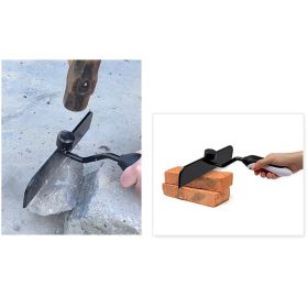 Brick Splitting Chisel Comfortable Long Handle Brick Cutter High Hardness Brick Split Tool Masons' Construction Tools (Color: Black)