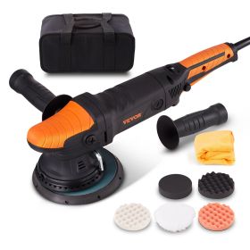 VEVOR Buffer Polisher, 6-Inch Random Orbital Polisher For Car Detailing, 6 Variable Speed 1900-4600RPM Dual Action Polisher Waxer Kit, With Detac (Option: Default)