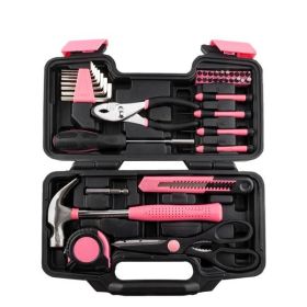 39 Piece Tool Set (Color: pink)