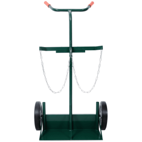 440lbs Capacity Cylinder Cart,WELDING CYLINDER HAND TRUCK,Large Dual Oxygen Tank Cart Dolly With 10-Inch Solid Rubber Wheels (Color: green)